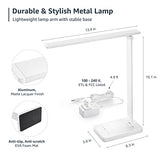Lepro LED Desk Lamp with USB Charging Port, 700LM Dimmable Home Office Touch Control Reading Table Lamp,5 Color Modes with 5 Brightness Level, Dorm Room Essentials, Task Lamp, Sewing, Crafting, White