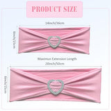 Pink Chair Sashes 100 Pack Spandex Pink Sashes for Chairs Stretch Chair Sashes Clearance with Heart Buckle Slider for Wedding Banquet Party Decorations
