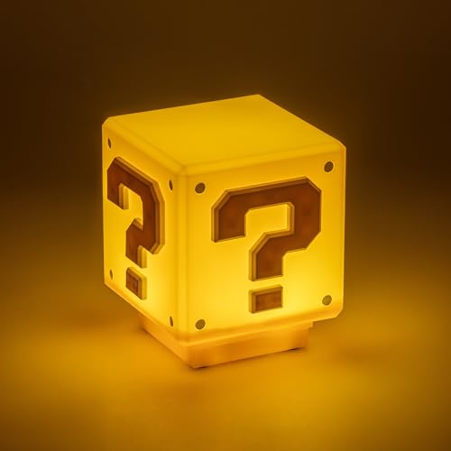 Paladone Super Mario Mini Question Block Light - Officially Licensed Super Mario Bros. Merchandise, Bedroom or Game Room Decor, Retro Gamer Gift, Battery Powered