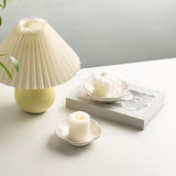 BEUNAIZER Ceramic Pillar Candle Holder Plate, Decorative Candlestick Holder