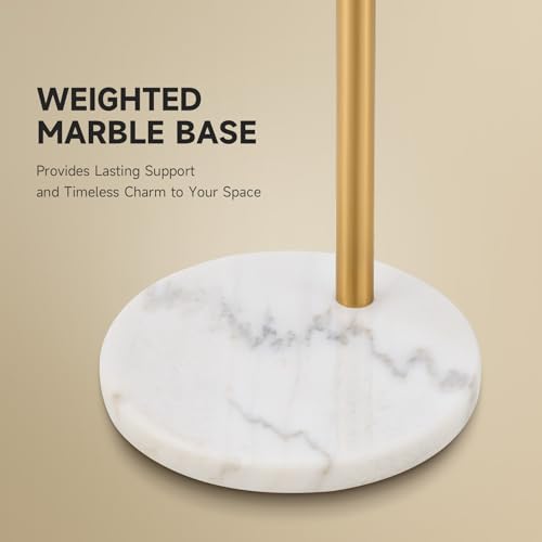 CO-Z 69" Modern Arc Floor Lamp, Gold Standing Light with Adjustable Metal Shade and Marble Base, LED Bulb Included, Contemporary Lighting for Living Room or Sofa