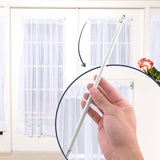 Amazing Drapery Hardware White Swivel Sash Curtain Rods with Nickel Ends, Set of 2 (Hardware Included) - Adjustable Length 21-38 Inches, Easy to Install Metal Rods for Doors, Windows,and Sidelights