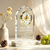 Anxingo 50th Wedding Anniversary Clock, Gold Crystal Quartz Clock for Parents, Elegant Golden Keepsake for Couples, 50 Years of Love Celebration Gift, 5.91x7.87 Inch (Battery Not Included)