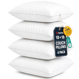 Foamily Couch Pillows Inserts 18x18 (Set of 4) Premium Decorative Pillows for Couch, Bed & Living Room, Soft Fluffy Throw Pillow Inserts for Home Décor