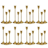 NLBTW 24 Pcs Brass Gold Candle Holder Bulks for Wedding Party Decor
