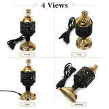 NOLITOY Mini Electric Mabkhara Incense Burner, Decorative Metal Diffuser Holder, Plug in Flame-Free Bukhoor Chips Heater for Home Office Yoga Meditation Room