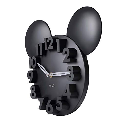 MEIDI CLOCK Modern Design Mickey Mouse Big Digit 3D Wall Clock Home Decor Decoration - Black