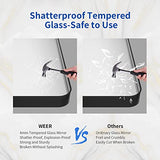 WEER Black Bathroom Mirror 22X30 Inch, Rounded Rectangle Matte Black Bathroom Vanity Mirror, Black Metal Framed Mirror for Wall, Tempered Glass, Anti-Rust, Hangs Horizontal or Vertical