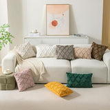 Set of 2 Soft Moroccan Throw Pillow Covers 18x18 Inch Plush Boho Decorative Pillow Cover Accent Cushion Case for Couch Sofa Bed, Beige