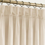 Triple Pinch Pleated Cream Velvet Curtains 84 inches Long Living Room Darkening Curtain Neutral Modern Farmhouse French Pinch Pleat Drapery Panel Heavy Thick Light Filtering Velvet Curtain for Bedroom