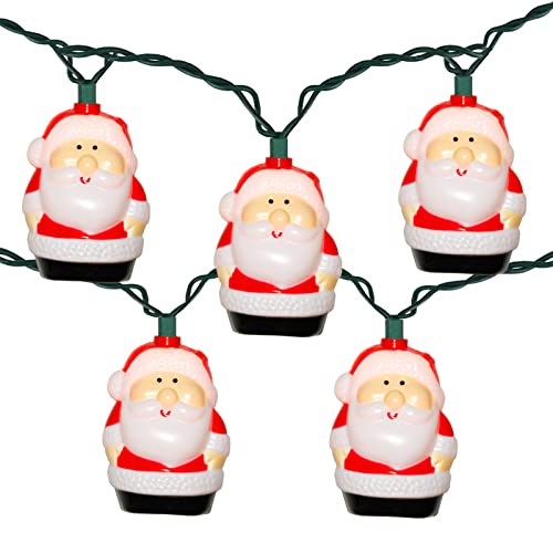 10 Light Santa Head Light Set - 8.5Ft Christmas Santa Claus Decorations String Lights with 10 Santa Claus Decorations Lights, Santa Claus Novelty Fairy Lights for Party Kid's Room Xmas Tree Decor