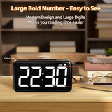 NOKLEAD Digital Alarm Clock: Wood Grain, 5.9-inch LED Display, Easy to Use for Seniors and Men, Adjustable Brightness, Aesthetic Room Decor Desk Clocks for Bedroom | Dorm | Living Room | Office