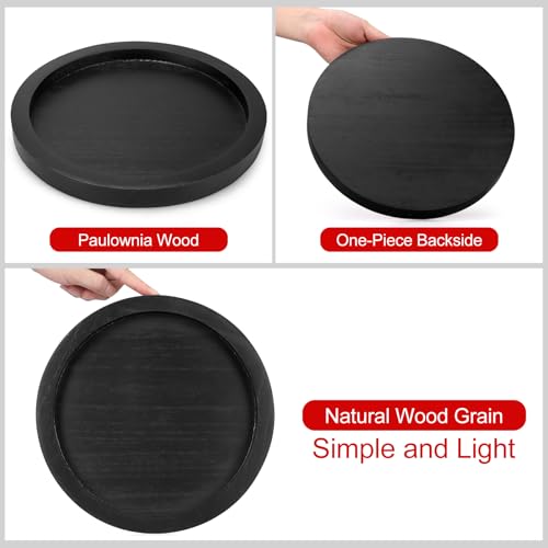 Black Wooden Decorative Trays for Kitchen Counter Living Room Centerpiece