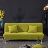 Modern Futon Cover Stretch Armless Sofa Bed, Anti-Slip Futon Slip Covers Armless, Removable Futon Cover for Sofa Bed Without Arms, Solid Color Sofa Slipcover Protector, Washable,G,S1