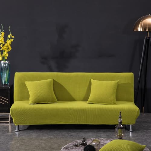 Thick Futon Slip Covers Armless with Elastic Bottom, Soft Futon Cover Stretch Armless Sofa Bed, Stretch Futon Cover for Sofa Bed Without Arms, Anti-Slip Sofa Slipcover Protector,I,S1