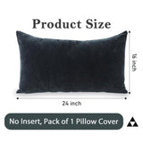 Chenille Lumbar Pillow Covers 16x24 inch Dark Blue