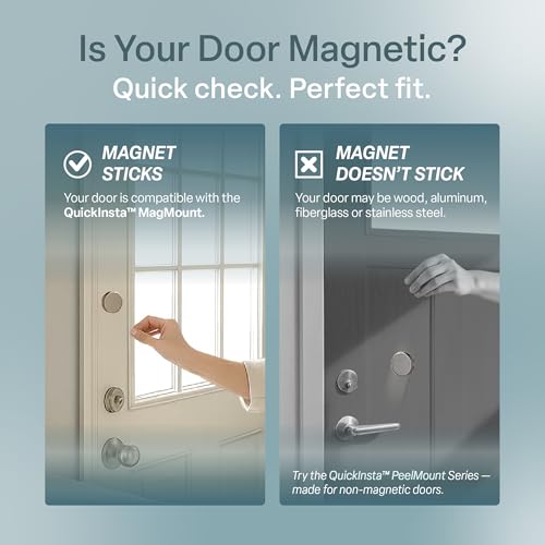 REGAL estate QuickInsta MagMount No Tools No Drill Cordless 1" Magnet Mini Blinds for Metal Steel Doors, 25" W x 42" H, White