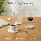 Drink Coasters Set of 8 with Holder – Cotton Woven Absorbent Coasters, 4 Colors for Coffee, Beer, Drinks & Tabletop Protection