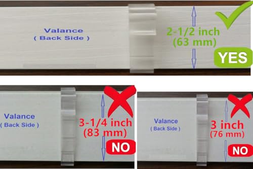 Valance Clips 6pcs 2-1/2'' Window Blinds Hidden Clip Clear Plastic for Horizontal Blinds Valance Retainer Holder