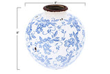 Creative Co-Op DF2720 8" H Terracotta Floral Transferware Pattern & Crackle Finish Vase, Blue