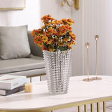 MCMCNCUIU Crystal Glass Vase, Large Crystal Vases for Flowers, Large Flower Vase, Clear Modern Vases for Living Room, Bedroom, Kitchen, Dining Table, Mantle, Wedding, 11 Inches