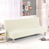 Stretch Futon Cover Armless Sofa Slipcover Futon Covers Full Size Foldable Sofa Bed Covers with Elastic Band,Machine Washable (Beige)