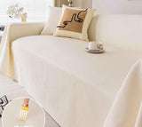 Anti Cat Scratch Leather Sofa Cover Cloth Towel, All Season Universal Waterproof Seat Cushion, Anti Slip Universal All Inclusive Cover (White,180 * 130CM)