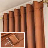 YOFUN 84 inches 2 Panels, Burnt Orange Blackout Luxury Velvet Curtains Thermal Insulated Heat Block Soundproof Window Panels Soft Drapes for Bedroom Living Room, Rod Pocket & Back Tab, W52 x L84