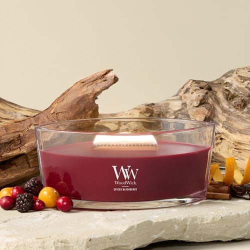 WoodWick Spiced BlackBerry Scented Candle, Crackling Wick, 16oz