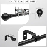 Curtain Rod for Windows 18-45 Inch, Black 5/8 Inch Small Window Treatment Rods, Short Adjustable Splicing Drapery pole, Matte Black