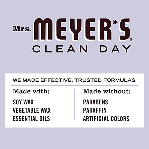 MRS. MEYER'S CLEAN DAY Lavender Soy Candle, Garden-Inspired Aromatherapy Homekeeping, 35 Hour Burn Time, Made with Essential Oils, 7.2 oz Large Glass Jar Candles (Pack of 2)
