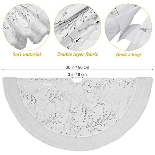 IMIKEYA Tree Skirt: Faux Fur Christmas Tree Skirt Silver Xmas Christmas Tree Mat for Christmas Tree Decorations Holiday Party Xmas Tree Ornaments