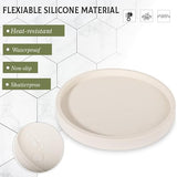 Silicone Bathroom Tray Coffee Table Decor Perfume Organizer, 9" Beige