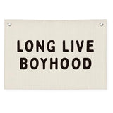 Long Live Boyhood Banner, Boy Nursery Decor, Linen Banner Wall Hanging Flag Decor for Nursery Playroom Toddler Boys Kids Room