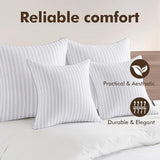 MIULEE 18x18 Pillow Inserts, Firm and Fluffy Decorative Square Throw Pillows for Couch Sofa Bed, Down Alternative with 100% Cotton Cover Pack of 2