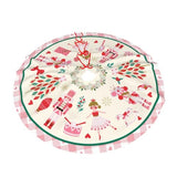 Cute Nutcracker Christmas Tree Skirt 36" Christmas Pink Nutcracker Tree Skirts Santa Mat for Mini Small Pencil Big X-Mas Tree Farmhouse Ornaments Decorations
