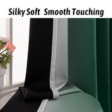 COSVIYA 100% Blackout Curtains & Drapes Ombre Green Curtains 84 inches Long 2 Panels Set, Full Room Darkening Grommet Gradient Insulated Thermal Window Curtains for Bedroom/Living Room,52x84 inches