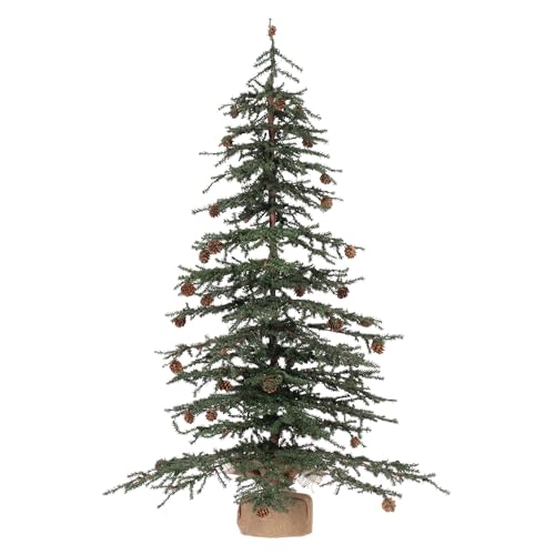 Vickerman 42" Caramel Pine Artificial Christmas Tree Unlit- Featuring 1241 PVC Tips - Pine Cone Accented - Seasonal Indoor Home Decor with Decorative Burlap Base