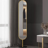 Decorative Floor-to-Ceiling Mirror for Home Bedroom Narrow-Edge Three-Dimensional Dressing Modern Simple Full-Length with Storage for Living Room(Gold)