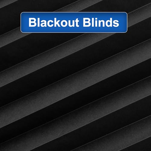 Blackout Paper Window Blinds 36" x 72" - 6 Pack Temporary Cordless Stick On Self-Adhesive No Drill Shades, Darkening Pleated Cover for Bedroom, Kitchen, Patio Door (Black, 100% Paper Material)