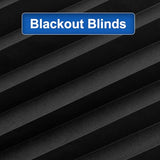 Blackout Paper Window Blinds 36" x 72" - 6 Pack Temporary Cordless Stick On Self-Adhesive No Drill Shades, Darkening Pleated Cover for Bedroom, Kitchen, Patio Door (Black, 100% Paper Material)