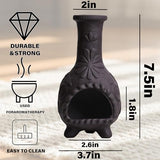 MOUGIGI Elegant Handmade Black Palo Santo Holder–Incense Cone & Stick Burner with Smudge Chimney for Sage, Aromatherapy, Yoga, Meditation and Home Decor | Unique Gift for Friends & Family