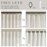 Natural Pinch Pleated Linen Curtains 84 Inch Length 2 Panels for Living Room Bedroom Textured Cream Ivory Birch Semi Sheer Boho Neutral Back Tab Pinch Pleat Hooks Rings Window Curtain 84 Inches Long