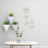 LIUCOGXI 5 Pcs Ceramic Flower Wall Decor Handcrafted 3D Hanging Porcelain Flowers Wall Art Ceramic Peony White Sculpture for Girls Room Hallway Farmhouse Home Decor