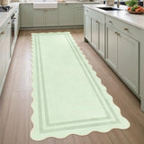 Scalloped Washable 2.6x8 Kitchen Hallway Runner Rug