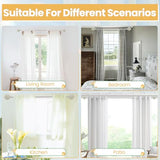 1 Inch Curtain Rod For Windows 28 to 48 Inches, Heavy-Duty Adjustable Decorative Curtain Rod With Rattan Leaf Hollow Finials For Bedroom And Living Room White