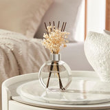 Flower Reed Diffuser Set 5.07oz Clean Linen Scent Diffuser with Sticks Home Fragrance Reed Diffuser for Bathroom Shelf Decor