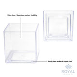 Royal Imports Clear Acrylic Flower Vase Cube – 4"x4" Plastic Square Vase for Flowers – Unbreakable Decorative Centerpiece for Home, Wedding, or Events – Clear Large Look, Modern Design