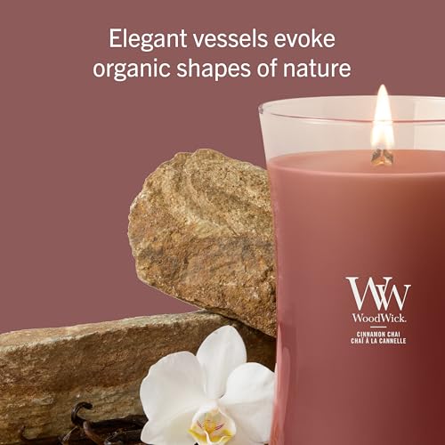 WoodWick Cinnamon Chai Scented Candle, Crackling Wick, 21.5oz