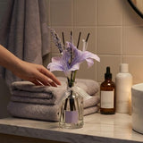 COCORRÍNA Reed Diffuser - Lavender Eucalyptus 8.5 Fl.oz Flower Reed Diffuser with Sticks, Bedroom Bathroom Shelf Decor (Floral Basket Collection)